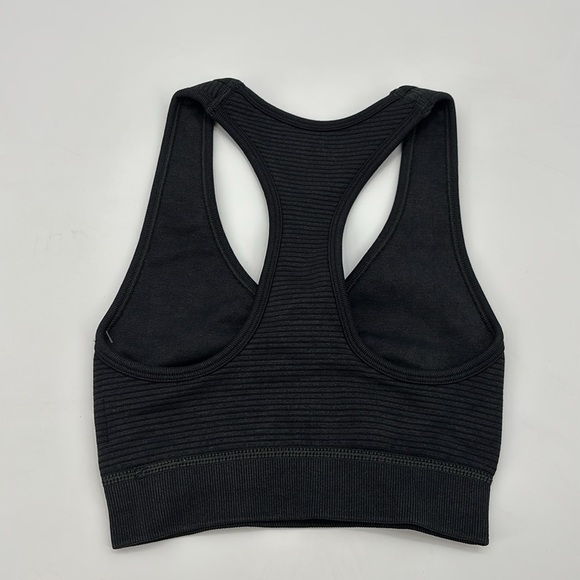 Aerie Offline Black Seamless Layered Ribbed Keyhole Sports Bra size XXS NWT - Picture 3 of 11